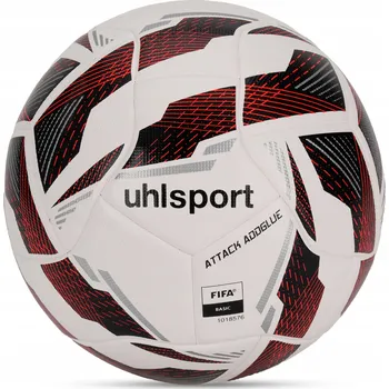 Fotbalový míč Fotbalový míč uhlsport Attack Addglue bílý/černý/fluo červený, velikost 5