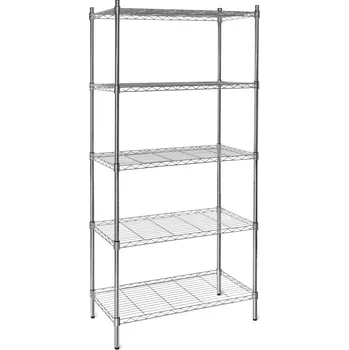 regál Regál z chromované oceli, 5-ti policový, 900x450x1800 mm | TECHNICA, Silver Line