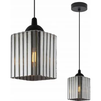 ZÁVĚSNÉ STROPNÍ SVÍTIDLO LUSTR ČERNÁ GRAFITOVÁ LOFT GLAMOUR NAD STŮL E27