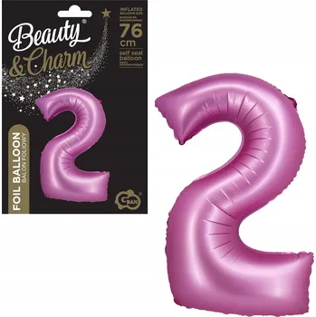 Balónek BALÓNEK ČÍSLO 2 B&C Saténově Růžový 76 cm GODAN Velký - ZÁRUKA SPOKOJENOSTI s NÁKUPEM