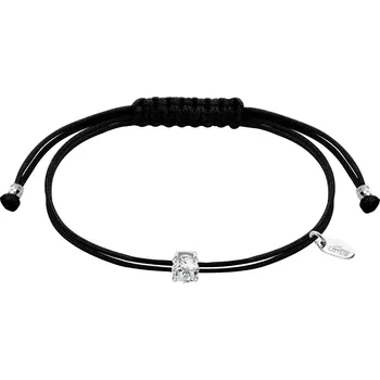 Náramek Dámský náramek Lotus Silver černý | Elegantní design | Snadné zapínání | Ověřeno 1000+ zákazníky | Náramek pro ženy | Dámské šperky | ROMERO rhodiované stříbro, nylon