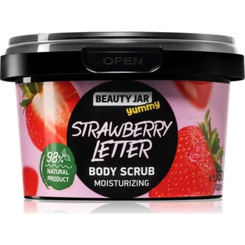 Tělový peeling Beauty Jar Yummy Strawberry Letter jemný peeling s hydratačním účinkem 360 g