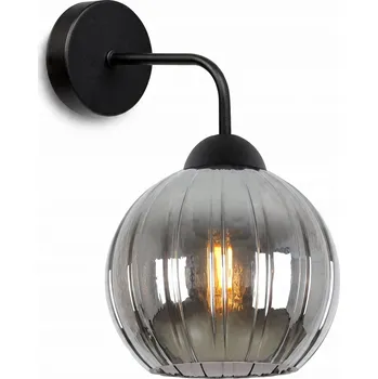 Nástěnné svítidlo Nástěnná lampa ČERNÁ JEDNODUCHÁ GRAFIT SKLENĚNÁ KOULE E27 do obýváku