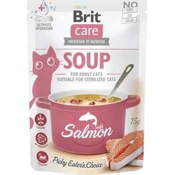 15x75g Brit Care polévka pro kočky s lososem vlhké krmivo pro kočky