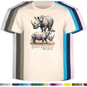 Chlapecké tričko detske-levne-bavlnene-tricko-potisk-nosorozci-cerni Barva: Natural - přírodní, Dětská bavlněná trička JHK: S