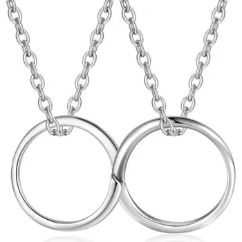 Náhrdelník Gkmamrg Párové přívěsky s řetízkem, nerezová ocel pro muže se stříbrem, pánský řetízek 60 cm,