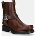Kožené kotníkové boty New Rock Alaska Cuero, Motorcycle Marron