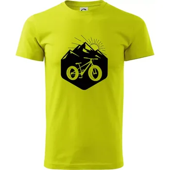 Fatbike hory - Klasické pánské triko vyšší gramáže - M ( Limetková )