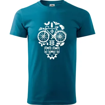 Bike lebka - Klasické pánské triko vyšší gramáže - XS ( Petrolejová )