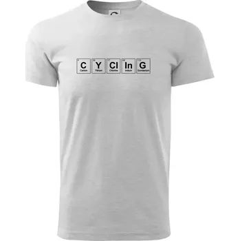 Pánské tričko Cycling - periodická tabulka - Triko extra velké (5-8XL) - 7XL ( Světlešedý Melír )