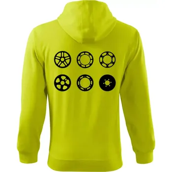 Pánská móda Cyklo Převodníky - Mikina s kapucí na zip trendy zipper - S ( Limetková )