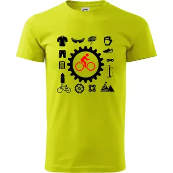 Vše pro cyklistiku - Klasické pánské triko vyšší gramáže - S ( Limetková )