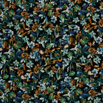 Viskoza Drobné květy na tmavé (E) (Kvalitní viskoza z Německa)