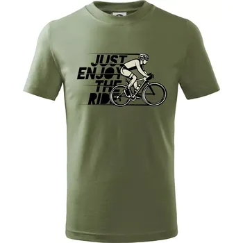 Just enjoy the ride - Tričko dětské bavlněné - 104-110cm / 3-4 roky ( Khaki )