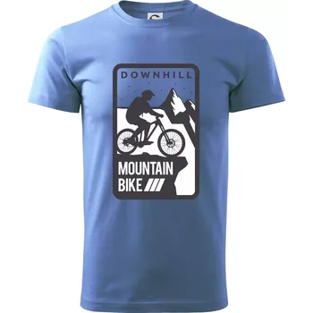Pánská móda MTB downhill hranaté - Klasické pánské triko vyšší gramáže - XS ( Azurově modrá )