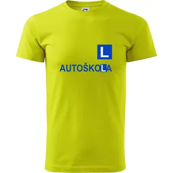 Autoškola nápis - Klasické pánské triko vyšší gramáže - S ( Limetková )
