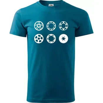 Cyklo Převodníky - Klasické pánské triko vyšší gramáže - S ( Petrolejová )