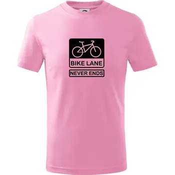 Bike lane - Tričko dětské bavlněné - 122 cm/6 let ( Růžová )