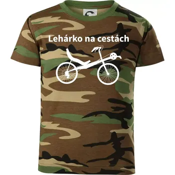 Lehárko na cestách - Dětské maskáčové triko - 134 cm/8 let ( Hnědý maskáč )