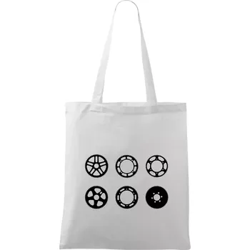 Nákupní taška Cyklo Převodníky - Taška bavlněná - 42 x 38 cm ( Bílá )