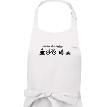 Kuchyňská zástěra Plan for today - Dámská zástěra na vaření - Univerzální velikost ( Bílá )