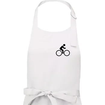 Kuchyňská zástěra Cyklistika logo prsa - Dámská zástěra na vaření - Univerzální velikost ( Bílá )