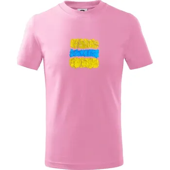 Chlapecké tričko Turistická Cyklo značka - žluto modrá - Tričko dětské bavlněné - 146 cm/10 let ( Růžová )