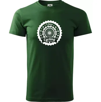 Pánské tričko I love cycling - kolo - Triko extra velké (5-8XL) - 6XL ( Lahvově zelená )