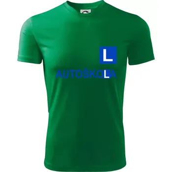 Chlapecké tričko Autoškola nápis - Dětské triko sportovní (dresovina) - 146 cm/10 let ( Středně zelená )