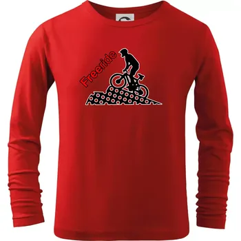 Chlapecké tričko Freeride cyklista - Triko dětské Long Sleeve - 134 cm/8 let ( Červená )