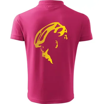 Pánská košile Hlava cyklista zlatá - Polokošile pánská Pique Polo 203 - M ( Purpurová )