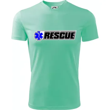 Záchranář rescue kříž modrý - Dětské triko sportovní (dresovina) - 158 cm/12 let ( Mátová )