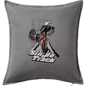 Polštář Single track trať - Polštář 50x50 - 50x50 - Včetně výplně ( Tmavě šedý melír )