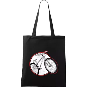Nákupní taška Downhill kolo v kruhu - Taška bavlněná - 42 x 38 cm ( Černá )