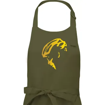 Kuchyňská zástěra Hlava cyklista zlatá - Pánská zástěra na vaření - Univerzální velikost ( Khaki )