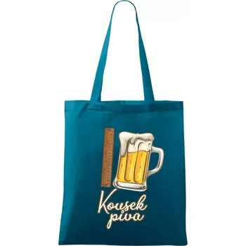 Kousek piva - Taška bavlněná - 42 x 38 cm ( Petrolejová )