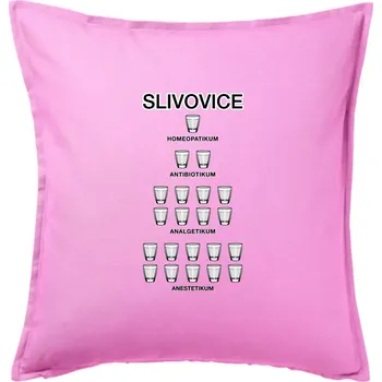 Polštář Slivovice počítání (Hana-creative) - Polštář 50x50 - 50x50 - Pouze potah ( Růžová )