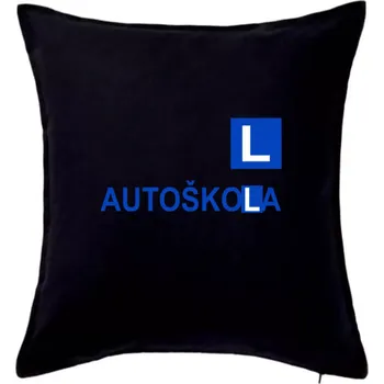 Polštář Autoškola nápis - Polštář 50x50 - 50x50 - Pouze potah ( Černá )