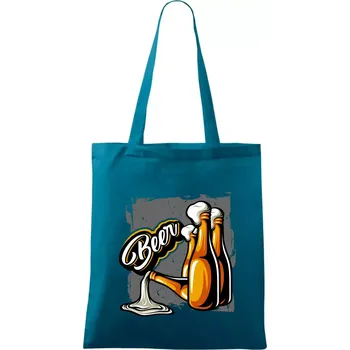 Beer lahve - Taška bavlněná - 42 x 38 cm ( Petrolejová )