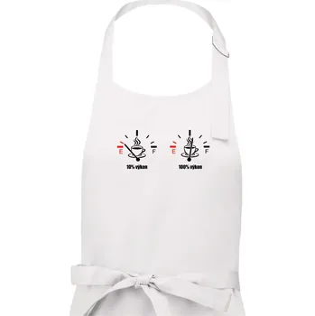 Kuchyňská zástěra Výkon kafe - Pánská zástěra na vaření - Univerzální velikost ( Bílá )