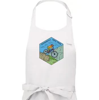 Kuchyňská zástěra Downhill and free kluk - Pánská zástěra na vaření - Univerzální velikost ( Bílá )