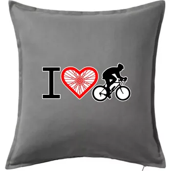 Polštář I love cycles výplet - Polštář 50x50 - 50x50 - Pouze potah ( Tmavě šedý melír )