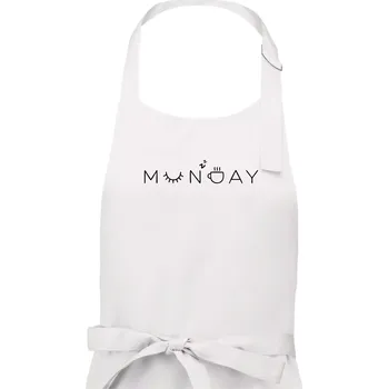 Kuchyňská zástěra Monday nápis - Pánská zástěra na vaření - Univerzální velikost ( Bílá )