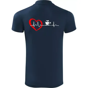 Pánská košile Moje srdce bije pro kávu - Polokošile Victory sportovní (dresovina) - XL ( Námořní modrá (velmi tmavá - téměř černá) )