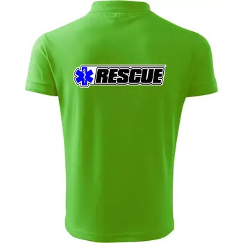 Pánská košile Záchranář rescue kříž modrý - Polokošile pánská Pique Polo 203 - 5XL ( Apple Green )