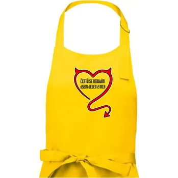 Kuchyňská zástěra Čertů se nebojím, jsem jeden z nich - Pánská zástěra na vaření - Univerzální velikost ( Žlutá )