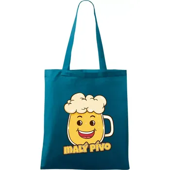 Malý pívo - Taška bavlněná - 42 x 38 cm ( Petrolejová )