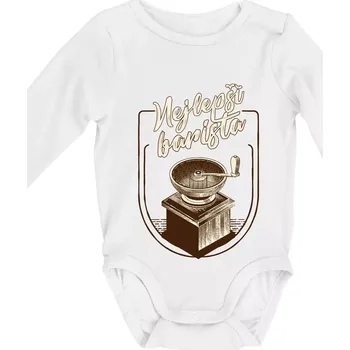 Nejlepší barista - Body kojenecké s dlouhým rukávem - Dlouhý r. 3-6 měs ( Bílá )