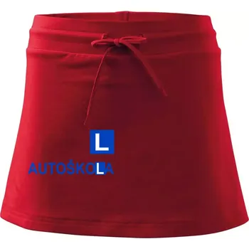 Dámská sukně Autoškola nápis - Sportovní sukně - two in one - XS ( Červená )