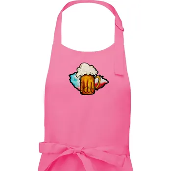 Kuchyňská zástěra Český pivař (lulu_art) - Dámská zástěra na vaření - Univerzální velikost ( Růžová )